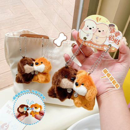 Cute Pet Charm Couple Magnetic Dachshund Keychain