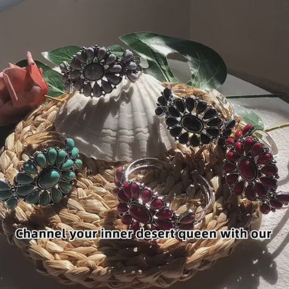 Stunning 5 Edition Western-Style Alloy Turquoise Open Bracelet | Adjustable Classic